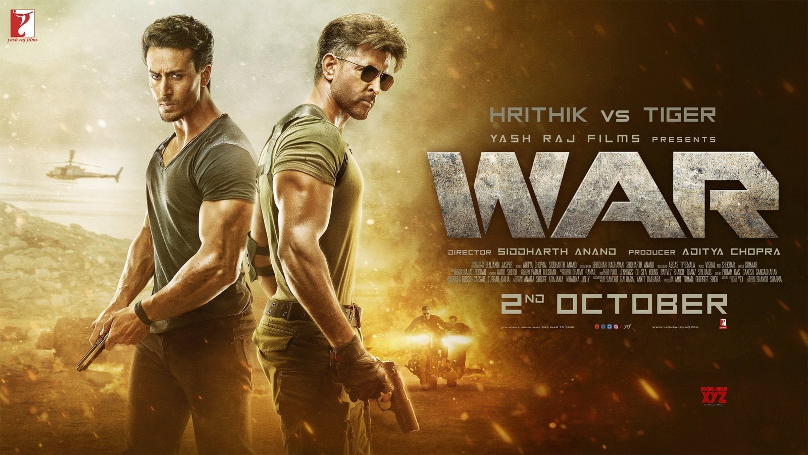 Hrithik roshan and tiger shroff s war movie release date hd posters